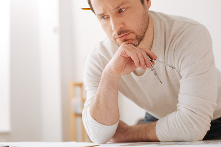 Portrait of confident professional that thinking about resultの写真素材