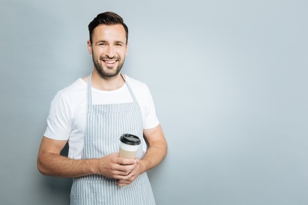 Happy male person showing his perfect smileの写真素材