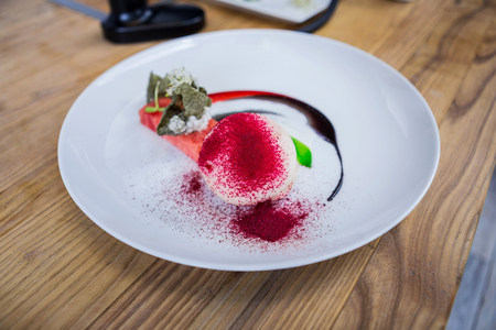 Gourmet. Guests favourite dessert waiting for them to estimate itの写真素材