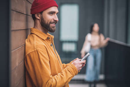 Young people spending time together and looking contentedの写真素材