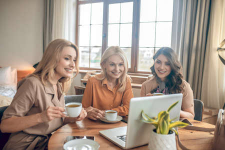 Group of women spending time together and feeling excited
