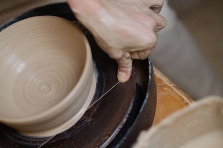 Close up picture of making a new bowl