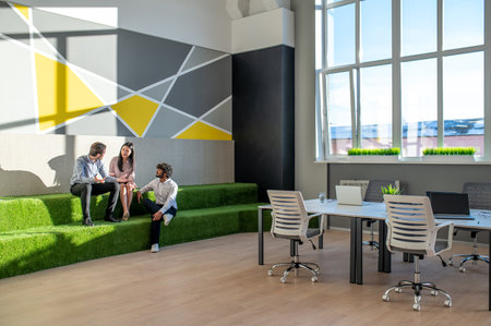 Group of people having a break at work
