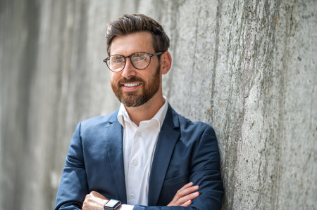 Young businessman looking confident and determinedの写真素材