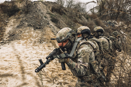 Group of soldiers before the attack