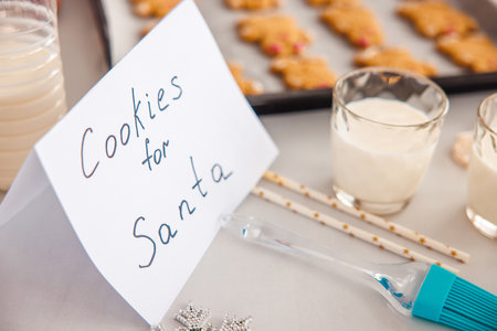 A note to santa claus and gingerbreadの写真素材