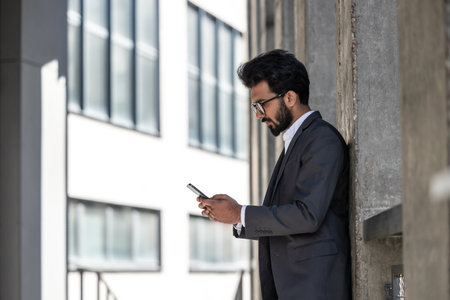 Young hindu elegant man in the office areaの写真素材
