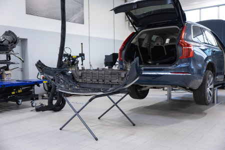 Auto repair shop providing diagnostics for carsの写真素材