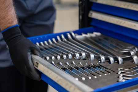 Toolbox containing repair gearの写真素材