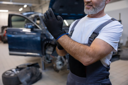 Mechanic in service areaの写真素材
