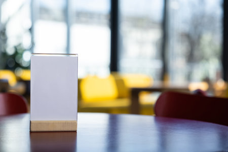 Close up picture of a table in the cafeの写真素材