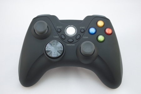 the black joystick on a white backgroundの写真素材