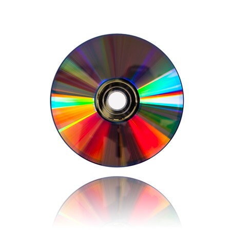 blank CD or DVD on white backgroundの写真素材