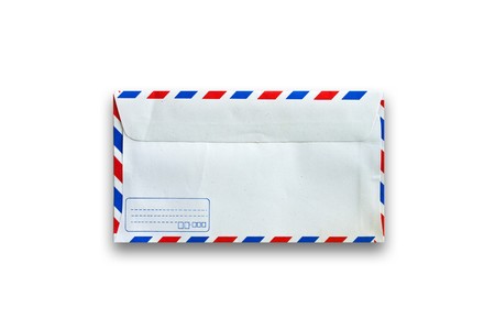back side of envelope isolated on whiteの写真素材