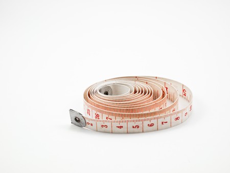 roll of measuring tape isolated on white background