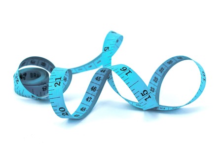 roll of measuring tape isolated on white background