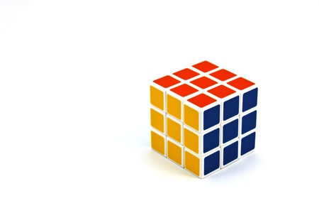 rubik's cube isolated on a white backgroundのeditorial素材