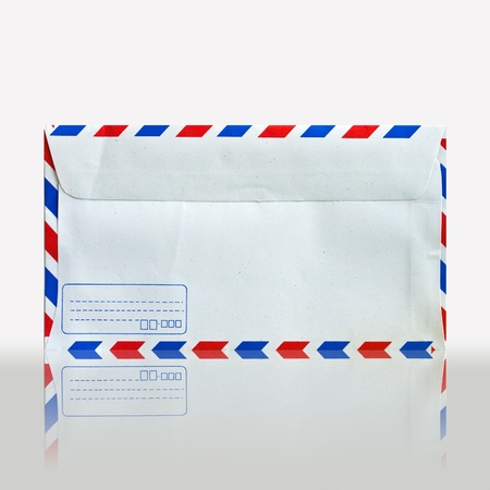 back side of envelope isolated on whiteの写真素材