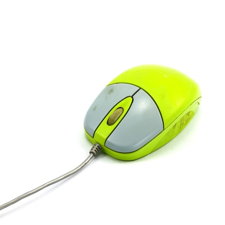 stain green mouse isolated on white backgroundの写真素材