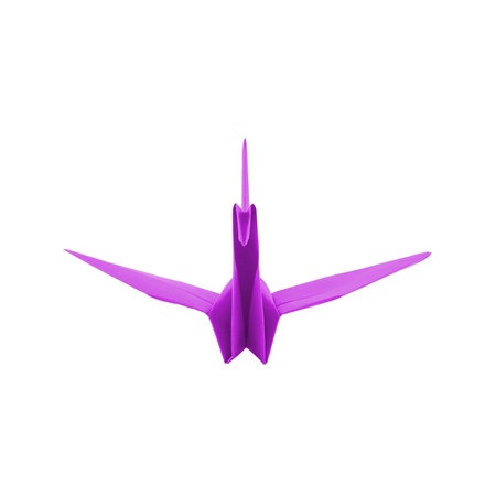 paper bird isolated on white backgroundの写真素材