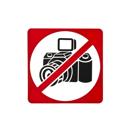 No photo camera sign in white backgroundの写真素材