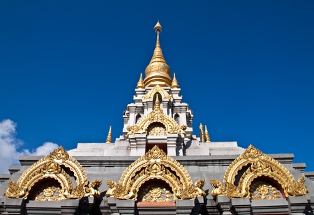 top of pagoda and beautiful blue skyの写真素材