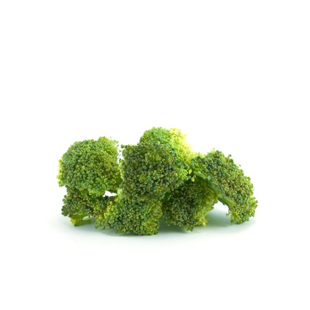 raw broccoli isolated on white backgroundの写真素材