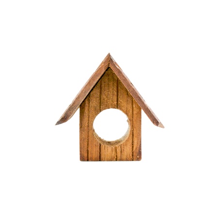 Toy house isolated on white backgroundの写真素材