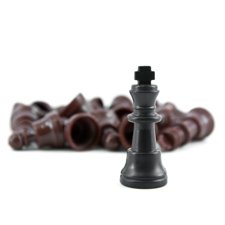 Black chess king, the most of strength isolated on white backgroundの写真素材