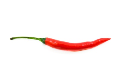 red chilli isolated on white backgroundの写真素材