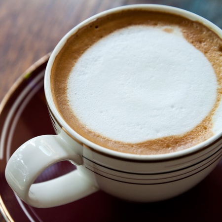cup of coffee on the tableの写真素材