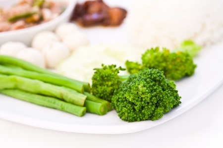 Broccoli and other vegetable on plate