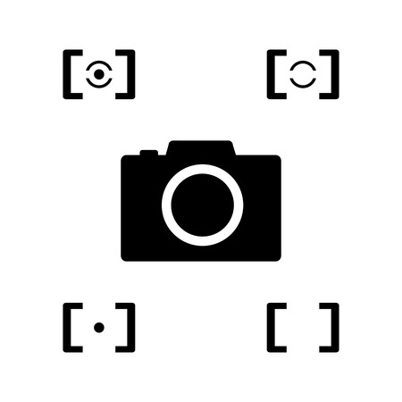 black camera with metering mode iconのイラスト素材