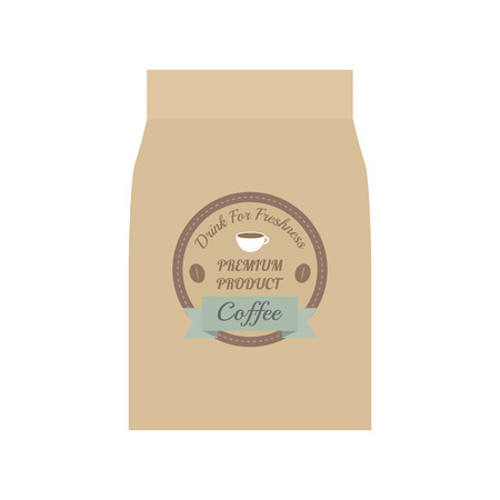 packaging of coffee beams, isolated on white backgroundのイラスト素材