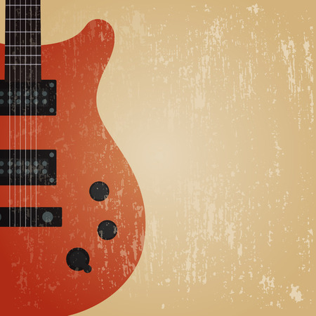 grunge electric guitar guitar , retro backgroundのイラスト素材