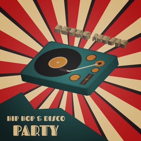 disco and hip hop party poster, retro styleのイラスト素材