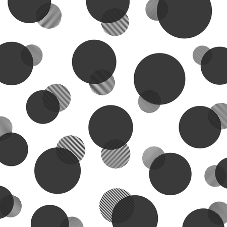 black and white abstract polka dot patternのイラスト素材