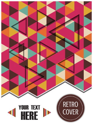 color stripe geometric cover design, A4 size, colorful flyerのイラスト素材