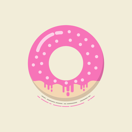 retro flat donut, vintage styleのイラスト素材