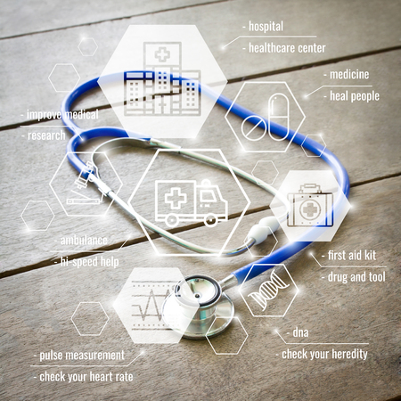 Healthcare infographic with iconsの写真素材