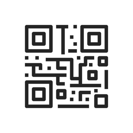 QR code icon, isolated on white backgroundのイラスト素材