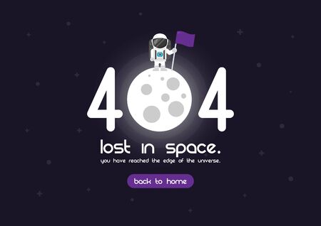 404 error page, template for website, lost in spaceのイラスト素材