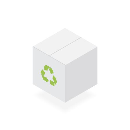 Isometric white box, isolated on white background, conservative conceptのイラスト素材
