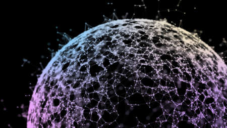 Plexus structure evolving in organic motionの写真素材