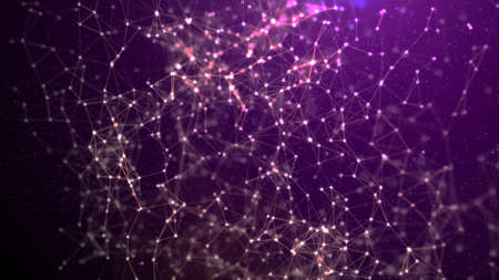 Plexus structure evolving in organic motion, science motion backgroundの写真素材