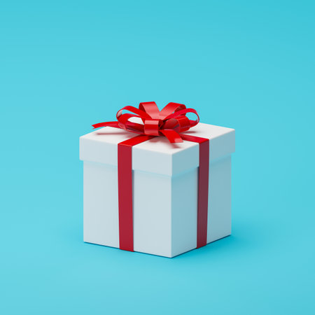 White gift box with copy space, easy to fill your text