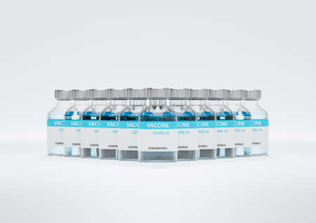 vaccine bottle, isolated on white background, 3d illustration
