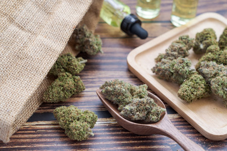 Heap of Organic Marijuana budsの写真素材