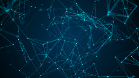 Plexus structure evolving in organic motion, science and engineering motion backgroundの写真素材