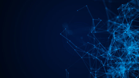 Plexus structure evolving in organic motion, science and engineering motion backgroundの写真素材